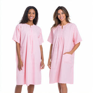 Batas de Paciente Personalizadas Unisex de Punto 100% Algodón Transpirable de Alta Calidad con Logotipo Personalizado para Uso Hospitalario - Product Image 3