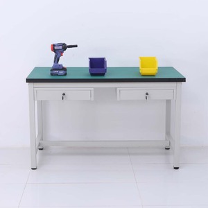 Banc d'assemblage antistatique à 2 niveaux en alliage avec tiroirs réglables, robuste pour utilisation en salle blanche - Product Image 4