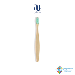 Brosse à dents en bambou en forme de C à poils doux pour enfants, brosse dentaire en bois naturel biodégradable pour un nettoyage doux des dents - Product Image 3