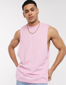 Camiseta sin mangas rosa para hombre, cuello redondo, color sólido, informal, tejida, transpirable, de algodón. - Product Image 2