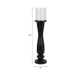 Luxury Handmade Metal Candle Holder for Designer Furniture Home AccessoriesMatte <b>Black</b> Wooden <b>Candlestick</b> Holder Tapered Shape - Product Image 1