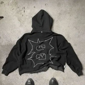 เสื้อฮู้ดดี้ผู้ชายแบบซันเฟด ย้อมสีเอซิด ลุคดิสเทรส EMD ฮู้ดดี้เนื้อหนา ย้อมสีเอซิด คุณภาพสูง - Product Image 4