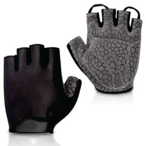 Gants de cyclisme mi-doigts bleus avec rembourrage noir sur la paume, maille respirante, unisexe, pour l'été - Product Image 5