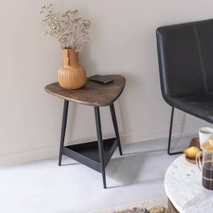 Vandana Lyra Maxima <b>side</b> <b>table</b> in mango wood and <b>black</b> metal - Product Image 1