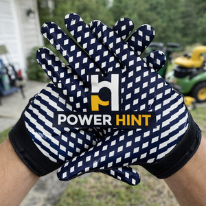 Guantes de Receptor de Fútbol Americano POWER HINT, de Moda, Flexibles, Listos para Enviar, con Protección de Palma Sublimada y Función Adhesiva - Product Image 3
