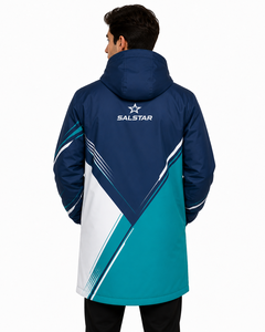 SALSTAR Parka con Capucha para Hombre, Manga Larga, Diseño Geométrico, Impermeable, Deportiva, con Cierre de Cremallera - Product Image 2