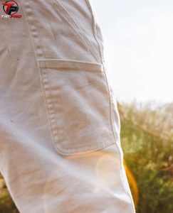 Pantalones de Mezclilla Lavada para Hombre, Estilo Carpintero, Pierna Recta, con Bolsillos Cargo, Jeans Tejidos de Peso Medio - Product Image 4