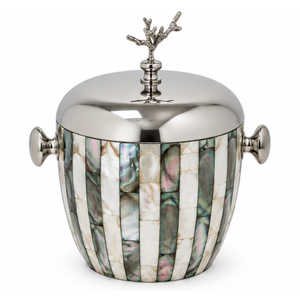 Cubo de Hielo de Nácar de Lujo con Incrustaciones de Concha de Abulón, Enfriador de Vino de Metal de Latón, Cubo de Champán Vintage con Mosaico para Decoración de Bar en Casa - Product Image 2