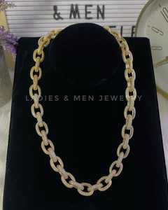 Cadena Cubana ZAWO HOUSE VVS1 con Moissanita, Chapada en Plata S925 y Oro de 18K, Estilo Hip Hop, Joyería de Moissanita Certificada - Product Image 4