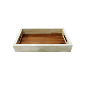 Luxury Mother of Pearl Resin Serving Tray |Elegant Ramadan <b>Eid</b> Food Serving Tray Decorative <b>Gift</b> Tray for Home Hotel Table Decor - Product Image 3