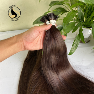 Extensions de cheveux humains i-tip lisses et naturels, 100% fibres de haute qualité, cuticules ajustées, vente en gros - Product Image 3