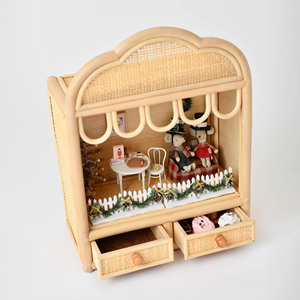 Théâtre de marionnettes ludique pour enfants, théâtres de table en rotin, petits marionnets, scène, jouets inspirés de Montessori - Product Image 6