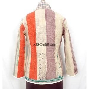 Chaqueta de Invierno Reversible para Mujer, Estilo Vintage, Ecológica, 100% Algodón, con Estampado Digital y Diseño de Punto - Product Image 4
