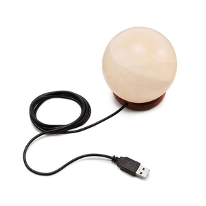 Lampe de sel de l'Himalaya pleine lune, grande taille, sculptée à la main, couleur naturelle, globe au toucher réel pour la décoration intérieure - Product Image 6