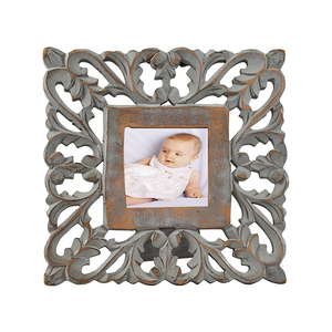 Home Decorative Wall <b>Mount</b> Burnt Grey Antique Color Hand Carved 100% Natural MDF Photo <b>Frames</b> at Direct Factory Price - Product Image 1