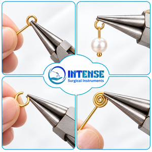 Pince à bec rond professionnel en acier inoxydable pour la fabrication de bijoux, outil de pliage de fil et de perlage, instrument chirurgical intensif - Product Image 4