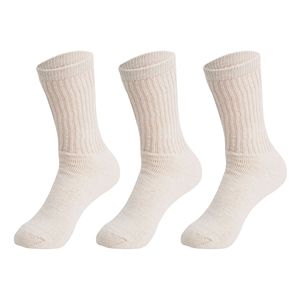 Calzini da donna color écru, 3 paia, in cotone traspirante, taglia scarpe da 5 a 10 - Product Image 1