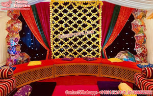 Moroccan <b>Mehndi</b> Stage Props & <b>Decoration</b> Traditional Theme <b>Mehndi</b> Function <b>Decoration</b> Punjabi Sikh Wedding Bangle Ceremony Stage - Product Image 4