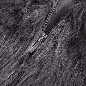 Manteau d'hiver court de luxe pour femme, style bomber, en fausse fourrure de renard, nouvelle mode, pour femmes grandes tailles, chaud et de qualité supérieure - Product Image 3