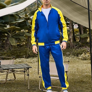 Poliéster Unisex lujo apilado chándal hombres Sudadera con capucha Jogger conjunto invierno grueso liso personalizado ropa deportiva chándal - Product Image 2