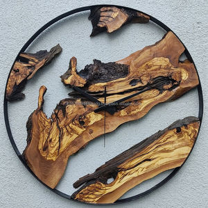 Handcrafted Natural Wood <b>Wall</b> <b>Clock</b>, Live Edge Rustic <b>Clock</b>, Modern Farmhouse Decor, Unique <b>Wooden</b> Statement <b>Wall</b> Art - Product Image 5