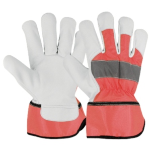 Gants de travail robustes en cuir de chèvre et coton pour échelleurs canadiens, anti-vibrations, pour la construction industrielle - Product Image 6