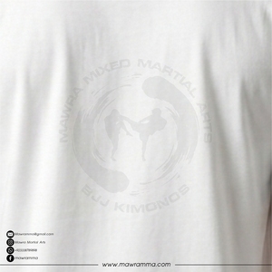 Camiseta blanca de manga corta para hombre Mawra con estampado de logotipo negro, corte regular, informal, cuello redondo, jersey de algodón, ropa de calle - Product Image 4