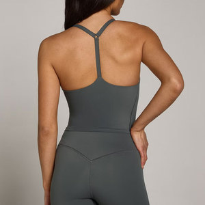 Custom Ladies <b>Strappy</b> Back Design Solid Pattern Gym Sleeveless High Quality Four Way Stretch Yoga Wear Body Fit Tank <b>Top</b> - Product Image 2