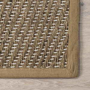 Handwoven Geometric Striped <b>Seagrass</b> Area <b>Rug</b> Coastal Decor Set - Product Image 3