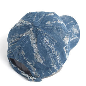 Gorra de Béisbol VORNEX INDUSTRY con Diseño Indigo, Efecto Desgastado, Textura Tejida, Visera Desgarrada, Hebilla Ajustable, Secado Rápido, OEM - Product Image 3