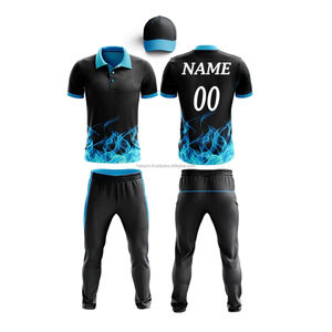 Dernière conception, impression numérique personnalisée, 100% polyester, uniformes de cricket antibactériens, vêtements de sport pour adultes, short confortable, 3D sur le devant - Product Image 1