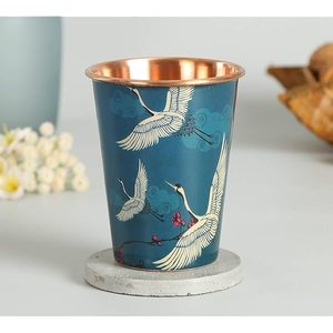 Vaso de Cobre Antiguo de Lujo, Hecho a Mano y Grabado, para Bienestar Ayurvédico y Gastronomía Fina, Vaso Tradicional para Bienestar - Product Image 4