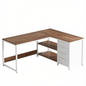 "Adjustable Industrial Office <b>Desk</b> with 4 <b>Drawers</b> for Enhanced Comfort" - Product Image 2