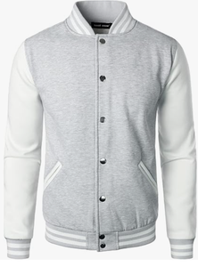 Blouson universitaire de baseball pour homme en mélange de coton, style Letterman, broderie personnalisée, col montant, fermeture éclair, finition OEM, vente en gros - Product Image 1