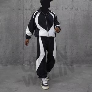 Stylite Custom Streetwear, ensembles de jogging en nylon de qualité supérieure, coupe-vent zippé, ensembles de jogging bicolores, survêtement pour hommes - Product Image 3