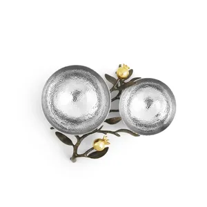Tazón de Metal de Estilo Americano Personalizado, Ecológico y de Lujo, Decoración Moderna Hecha a Mano, Adorno para Eventos, Plateado, Seguro para Mesa - Product Image 3
