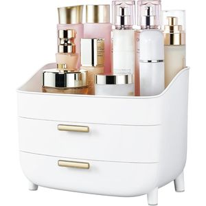 3-Tier Large <b>Cosmetic</b> <b>Storage</b> <b>Box</b> Case Dresser Makeup Organizer with Drawers for Vanity Bathroom Countertop - Product Image 1
