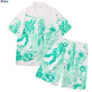 Colección de Verano, Traje de Playa Personalizado para Hombre, Camisa de Manga Corta con Botones, Cómoda y Transpirable, Conjunto de Verano para Hombre - Product Image 2