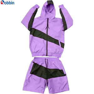 Comfortable Custom Men's Windbreaker Short Sets Breathable Windbreaker Nylon Tracksuit Set Solid Summer Short Set Unisex - Product Image 4