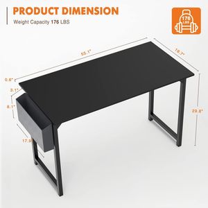 Moderno stile semplice 55 pollici in legno nero scrivania da ufficio con lo stoccaggio per l'uso del Computer - Product Image 5