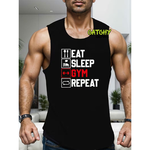 Camiseta sin mangas para hombre, de secado rápido, transpirable, para gimnasio, deportiva, de verano. - Product Image 1