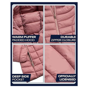 Chaqueta acolchada ligera para mujer, tipo plumón, con capucha y bolsillos, cálida, para invierno. - Product Image 6