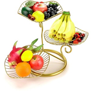 Panier à fruits en fil d'or fait main, idéal pour organiser les fruits, les légumes et les collations dans la cuisine et la salle à manger, en provenance d'Inde - Product Image 3