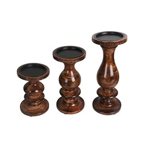 Porte-bougie en bois moderne, élégant et naturel, idéal comme centre de table pour la salle à manger, le salon et les espaces intérieurs stylés. - Product Image 5