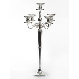 Elegant 5Arm Silver <b>Candelabra</b> Metal Candle Holder Centerpiece for Wedding Party Home Decor Luxury Votive Stand Wholesale Holder - Product Image 2