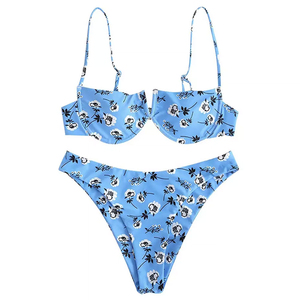 Conjunto de Bikini Floral con Aros para Mujer, Traje de Baño de Dos Piezas, Ropa de Playa, Traje de Baño Femenino, Nuevo Estilo 2026, Logotipo Personalizado - Product Image 1