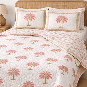 Draps de luxe en coton 300 fils, imprimés pigmentaires, motif floral Jaipur, écologiques, durables, toutes saisons, réversibles, lavables en machine, pour hôtels (vente en gros) - Product Image 1