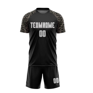 Premium Soccer Uniform Heat-Transfer Printed Football Jersey Shorts Moisture Wicking Breathable 100% Polyester Fabric Custom - Product Image 1