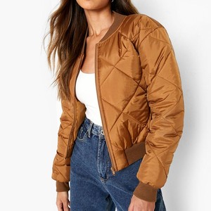 Women's <b>Lightweight</b> Bomber <b>Jacket</b> Custom Color Windproof Zip Closure Fashion Outerwear For Women - Product Image 3