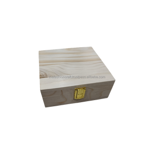 Boîte carrée en bois écologique pour la décoration de la maison, les cadeaux d'affaires et les mariages - Product Image 1